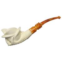 AKB Meerschaum Carved Dragon Claw Holding Flower (with Case)