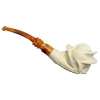 AKB Meerschaum Carved Dragon Claw Holding Flower (with Case)