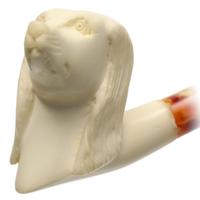 AKB Meerschaum Carved Dog (with Case)