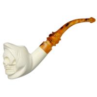 AKB Meerschaum Carved Hooded Skull (with Case)