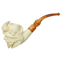 AKB Meerschaum Carved Man with Hat (with Case)
