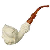 AKB Meerschaum Carved Bearded Man (Altay) (with Case)