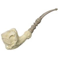 AKB Meerschaum Carved Dragon Claw Holding Vase (Altay) (with Case)