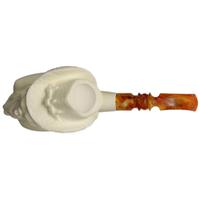 AKB Meerschaum Carved Skull with Hat (Ali) (with Case)