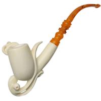 AKB Meerschaum Smooth Bent Billiard (Ali) (with Case)
