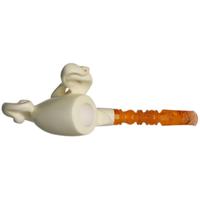 AKB Meerschaum Smooth Bent Billiard (Ali) (with Case)