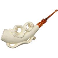 AKB Meerschaum Partially Rusticated Horn (Ali) (with Case)