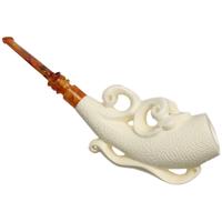 AKB Meerschaum Partially Rusticated Horn (Ali) (with Case)