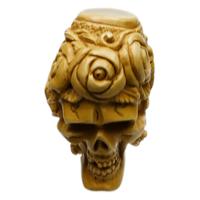 AKB Meerschaum Carved Floral Skull (Altay) (with Case)