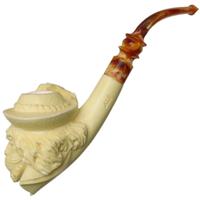AKB Meerschaum Carved Bearded Man (Ali) (with Case)