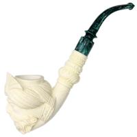 AKB Meerschaum Carved Bearded Man (Altay) (with Case)