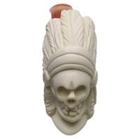 AKB Meerschaum Carved Indian Chief Skull (with Case)