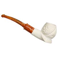 AKB Meerschaum Carved Floral Bent Apple (Yusuf) (with Case)