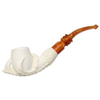 AKB Meerschaum Carved Dragon Claw Holding Egg (with Case)