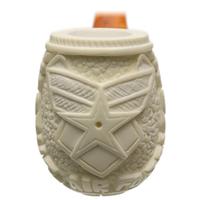 AKB Meerschaum Carved U.S. Air Force Bent Billiard (Yusuf) (with Case)