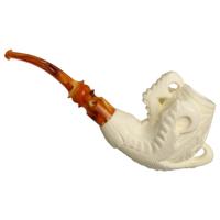 AKB Meerschaum Carved Dragon Claw Holding Vase (with Case)