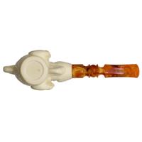 AKB Meerschaum Carved Dragon Claw Holding Vase (with Case)