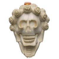 AKB Meerschaum Carved Floral Skull (I. Baglan) (with Case)