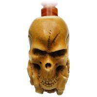 AKB Meerschaum Carved Hand Holding Skull (with Case)