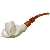 AKB Meerschaum Carved Claw Holding Egg (Ali) (with Case)