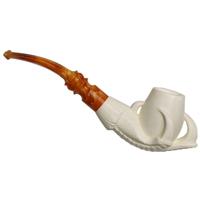 AKB Meerschaum Carved Claw Holding Egg (Ali) (with Case)