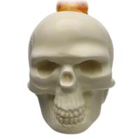 AKB Meerschaum Carved Skull Churchwarden (Kenan) (with Case)