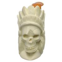 AKB Meerschaum Carved Indian Chief Skull (Ali) (with Case)