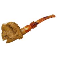 AKB Meerschaum Carved Indian Skull (Ali) (with Case)