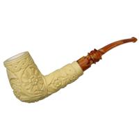 AKB Meerschaum Carved Dragon and Floral Bent Billiard (Ali) (with Case)