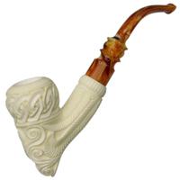 AKB Meerschaum Carved Floral Pickaxe (H. Ege) (with Case)