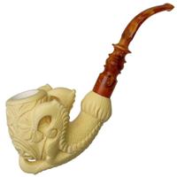 AKB Meerschaum Carved Floral Vase in Dragon Claw (Ali) (with Case)