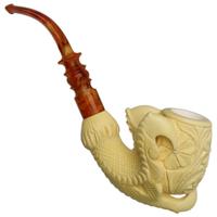 AKB Meerschaum Carved Floral Vase in Dragon Claw (Ali) (with Case)