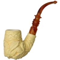 AKB Meerschaum Carved Dragon Bent Billiard (Ali) (with Case)