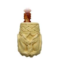 AKB Meerschaum Carved Dragon Bent Billiard (Ali) (with Case)