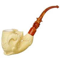 AKB Meerschaum Carved Dragon Claw Holding Masonic Vase (Ali) (with Case)