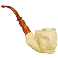 AKB Meerschaum Carved Dragon Claw Holding Masonic Vase (Ali) (with Case)