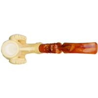 AKB Meerschaum Carved Dragon Claw Holding Masonic Vase (Ali) (with Case)
