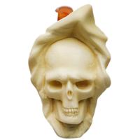 AKB Meerschaum Carved Hooded Skull (Kenan) (with Case)