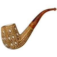 AKB Meerschaum Lattice Paneled Bent Billiard (Ali) (with Tamper and Case)