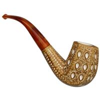 AKB Meerschaum Lattice Paneled Bent Billiard (Ali) (with Tamper and Case)