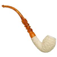 AKB Meerschaum Carved Bent Dublin (H. Ege) (with Case)