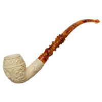 AKB Meerschaum Carved Floral Rhodesian (H. Ege) (with Case)