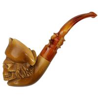 AKB Meerschaum Carved Pirate Skull (Ali) (with Case)