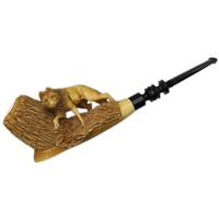 AKB Meerschaum Carved Wolf with Tree (Kenan) (with Case)
