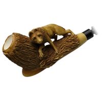 AKB Meerschaum Carved Wolf with Tree (Kenan) (with Case)