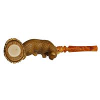 AKB Meerschaum Carved Leopard with Tree (Kenan) (with Case)