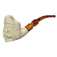 AKB Meerschaum Carved Chief Skull (Altay) (with Case)