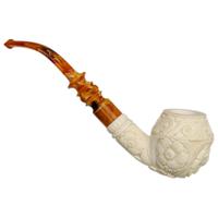 AKB Meerschaum Carved Floral and Lion Rhodesian (with Case)