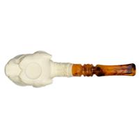 AKB Meerschaum Carved Man with Wolf Head (with Case)