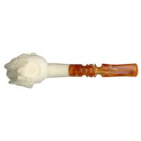 AKB Meerschaum Carved Man with Winged Cap (with Case)
